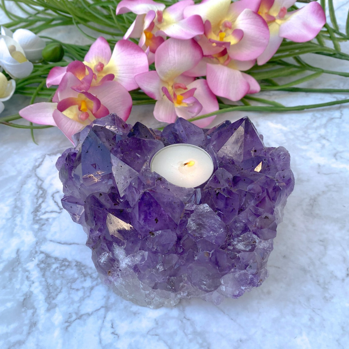 Amethyst Cluster Candle – Vibez.Love.Live