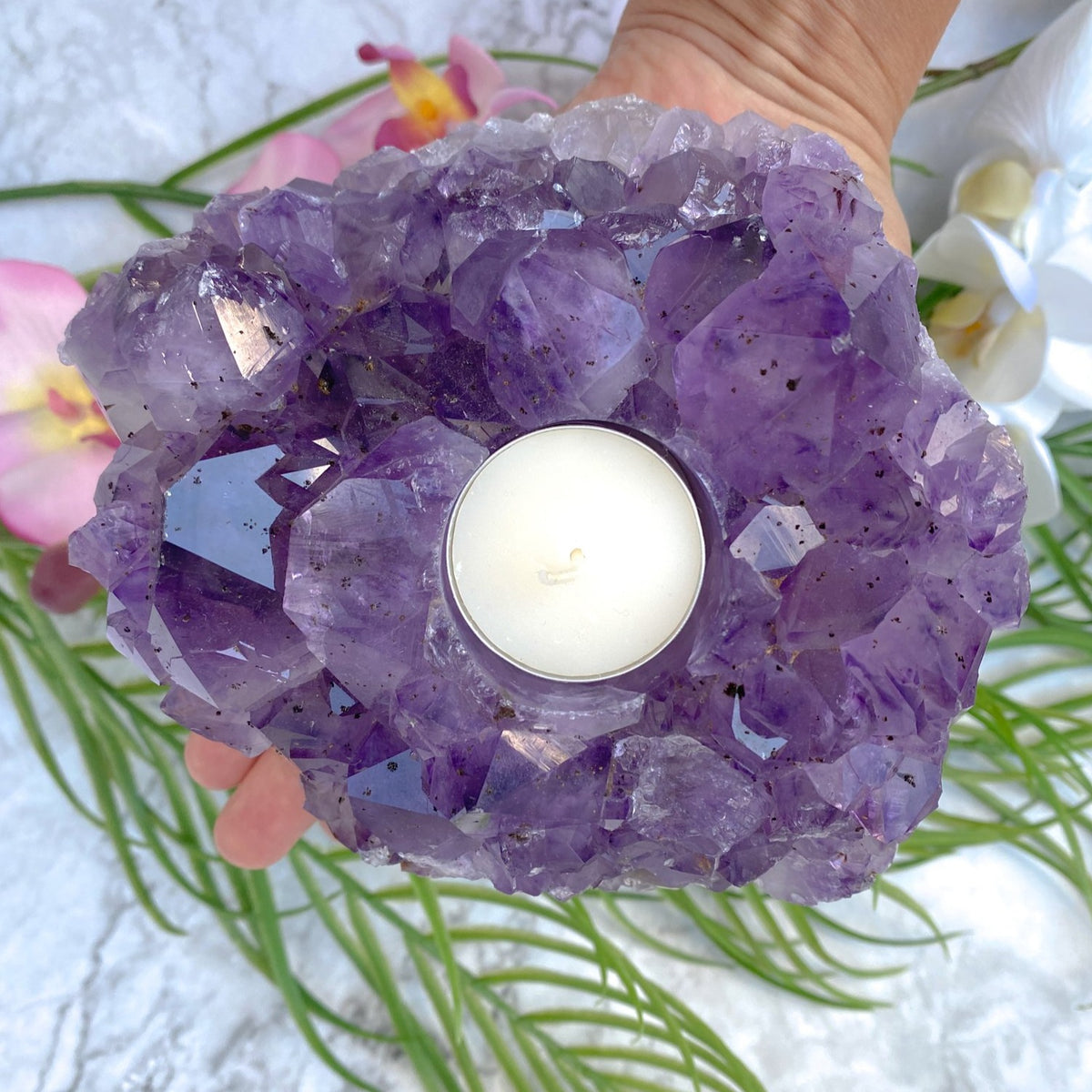 Amethyst Cluster Candle – Vibez.Love.Live