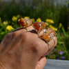 raw citrine gemstone rings for women, handmade with love in Brazil and adjustable to every ring size.