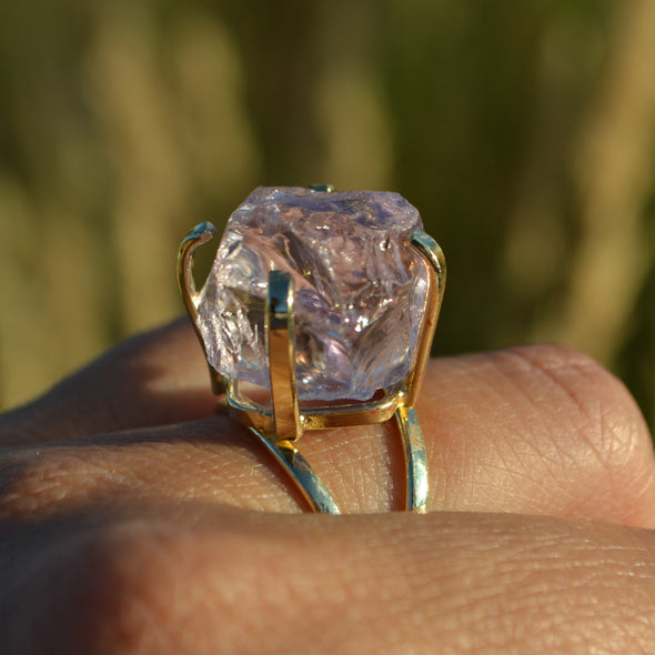 Raw Amethyst Gemstone Ring #1