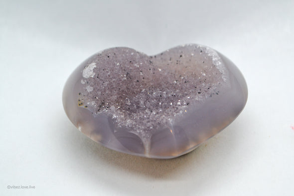 Agate Druzy Hearts polish in pink colour