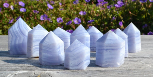  Blue Lace Agate is usually on the rarer side of stones, causing it to be most expensive than most stones. Some specimens, in particular, have a coating of tiny druzy crystals within or on top of the banding formations