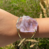 Bangle Bracelet raw Amethyst  Natural Balancer  Quartz. Brings calmness & clarity where there is anxiety & confusion. Provides a connection to the divine. Helps heighten creativity, spirituality, grounding, courage & self esteem Crown Chakra