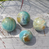 Caribbean Calcite Crystal Sphere, Witchcraft Healing Stone, Blue Aragonite