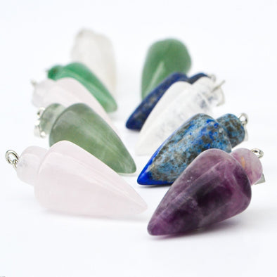 Gemstone Pendulum rose quartz, amethyst, lapis lazuli, aventurine, clear quartz 