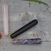 rose quartz, obsidian and amethyst wands
