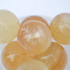 Honey Calcite polish small spheres, yellow spheres, yellow stone, yellow crystal