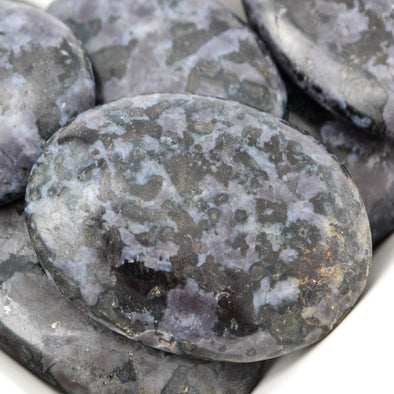 Indigo Gabbro palms , blue and black stones