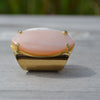 Pink pearl ring, Gold mother-of-pearl ring, shell ring, vintage ring, statement ring, large pearl shell ring,large faceted Pink Mother of Pearl Cabochon, Pink mother of pearl, Cuff Ring
