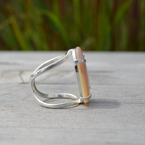 Pink Mother of Pearl Arc Ring