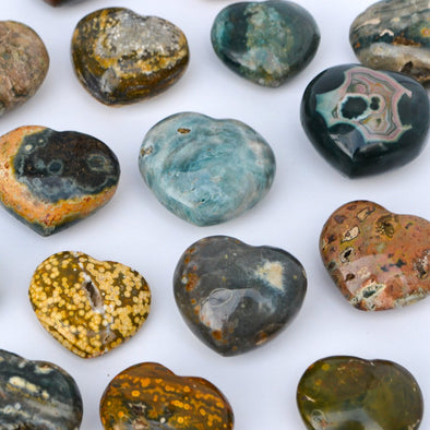 Ocean Jasper Hearts colorful with a lot of textures