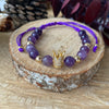 Rose Quartz, Blue Agate and Amethyst beads with laminated gold 18K with a Crown charm.