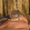Smokey Quartz Crystal Ring, Rough Quartz Ring, Unique Engagement Ring, Raw Crystal Ring, Rough Stone Ring, Wife Gift, Girlfriend Gift