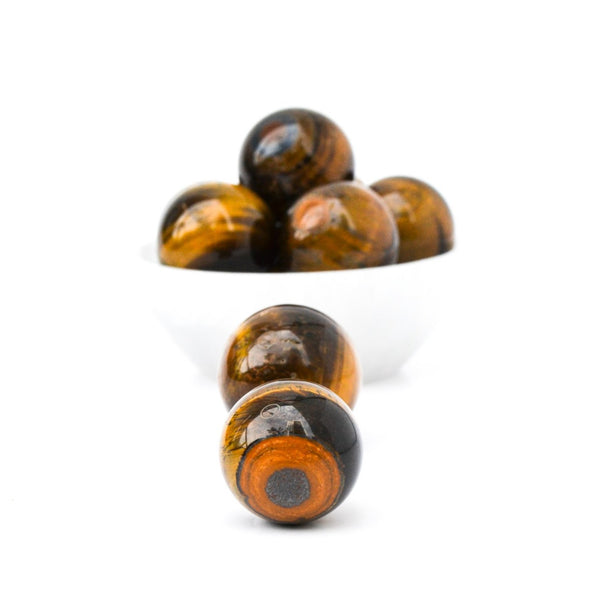 Tiger eye spheres