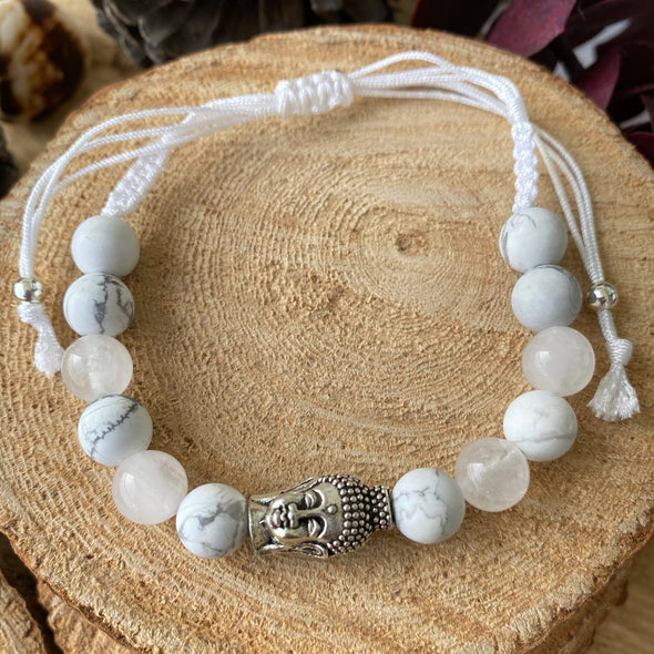 The cleansing crystal - Selenite with Laminated Gold 18K beads