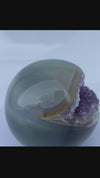 Agate and Amethyst clusters and druzy quartz sphere