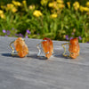 Very special rough citrine gemstone rings for women, handmade with love in Brazil and adjustable to every ring size.
