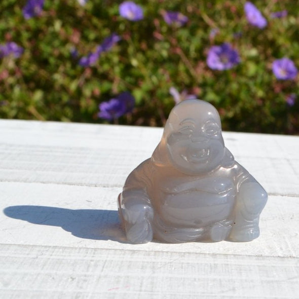 Labradorite happy buddha figurine talisman 3x3 cms