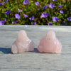 Rose quartz crystal  happy Buddha, had carved 3x3 cms