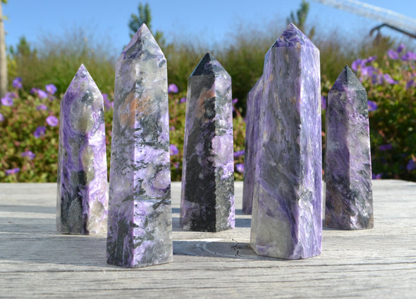 RARE Charoite High Quality Pocket Stone from Russia - Third Eye and Crown Chakra - RARE Charoite Stone- very beautiful purple and black stone