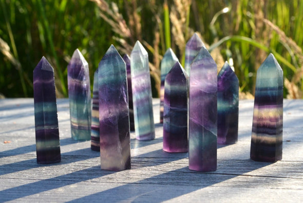 Mini Rainbow Fluorite Crystal Towers